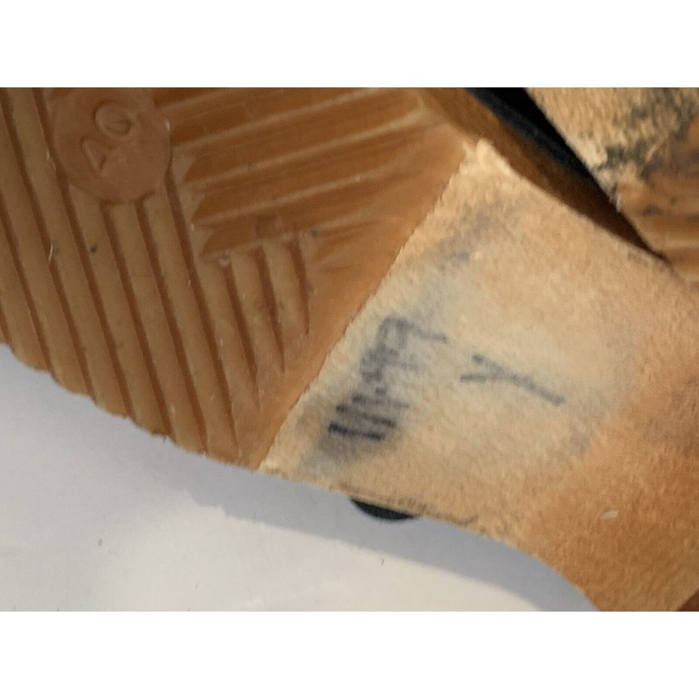 A/Anthropologie Black Leather Wood Heel CLASSIC Stapled Clogs Mules 40 US 8.5 - Picture 8 of 10